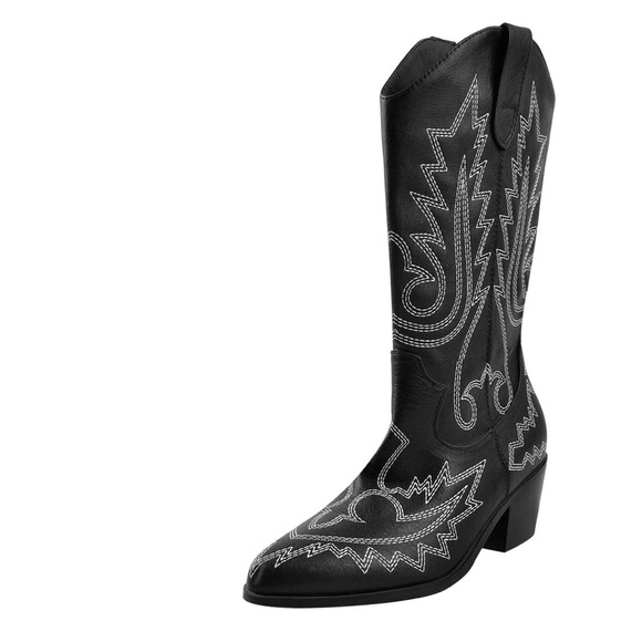 MissHeel Embroidery Tapered Heel Western Boots - Picture 2 of 7